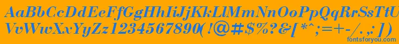 UkrainianbodoniBolditalic Font – Blue Fonts on Orange Background