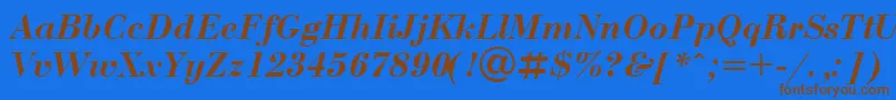 UkrainianbodoniBolditalic Font – Brown Fonts on Blue Background