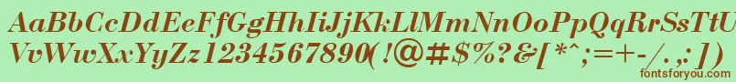 UkrainianbodoniBolditalic Font – Brown Fonts on Green Background