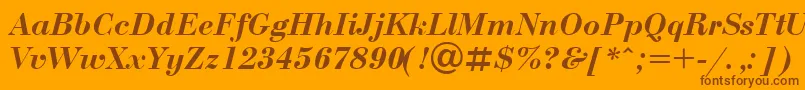 UkrainianbodoniBolditalic Font – Brown Fonts on Orange Background