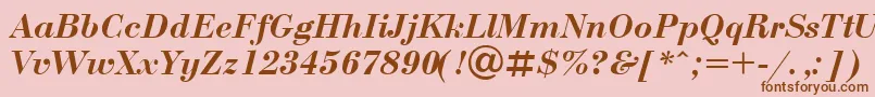 UkrainianbodoniBolditalic Font – Brown Fonts on Pink Background