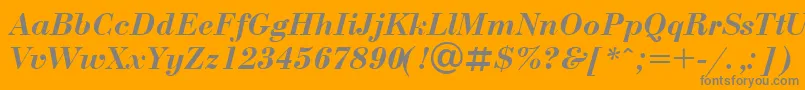 UkrainianbodoniBolditalic Font – Gray Fonts on Orange Background