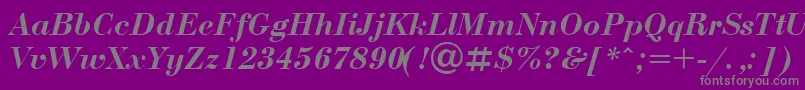 UkrainianbodoniBolditalic Font – Gray Fonts on Purple Background