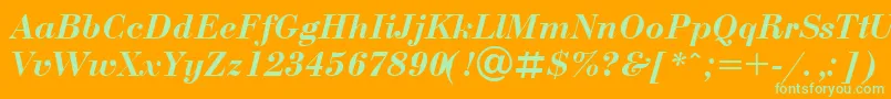 UkrainianbodoniBolditalic Font – Green Fonts on Orange Background