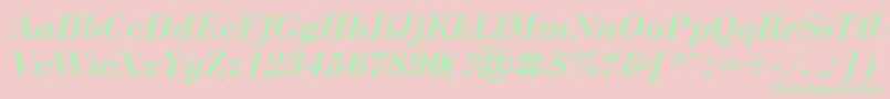UkrainianbodoniBolditalic Font – Green Fonts on Pink Background