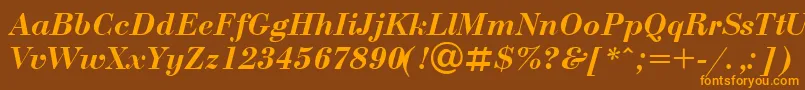 UkrainianbodoniBolditalic Font – Orange Fonts on Brown Background