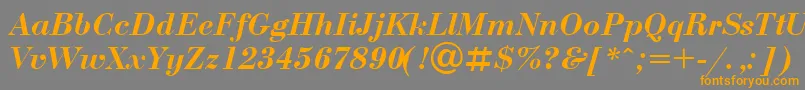 UkrainianbodoniBolditalic Font – Orange Fonts on Gray Background