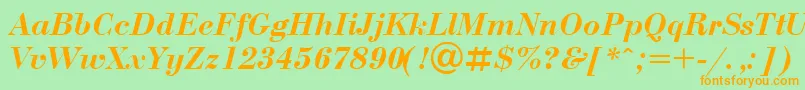 UkrainianbodoniBolditalic Font – Orange Fonts on Green Background