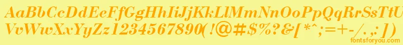 UkrainianbodoniBolditalic Font – Orange Fonts on Yellow Background