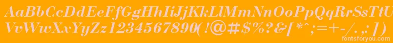 UkrainianbodoniBolditalic Font – Pink Fonts on Orange Background
