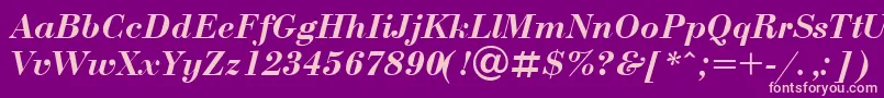 UkrainianbodoniBolditalic Font – Pink Fonts on Purple Background