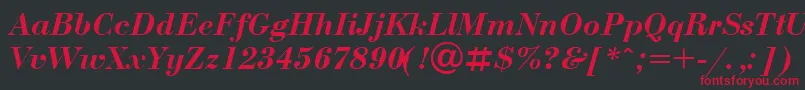 UkrainianbodoniBolditalic Font – Red Fonts on Black Background