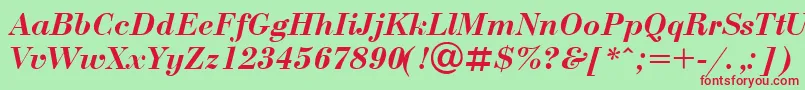 UkrainianbodoniBolditalic Font – Red Fonts on Green Background