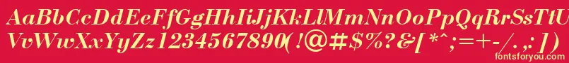 UkrainianbodoniBolditalic Font – Yellow Fonts on Red Background