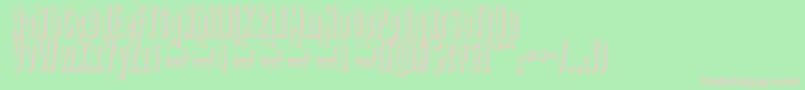 フォントZacatecas1914DemoFontFfp – 緑の背景にピンクのフォント
