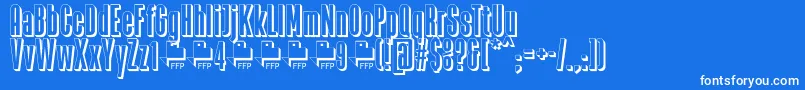 フォントZacatecas1914DemoFontFfp – 青い背景に白い文字