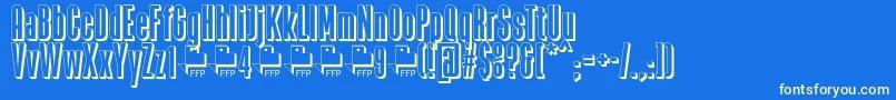 フォントZacatecas1914DemoFontFfp – 黄色の文字、青い背景