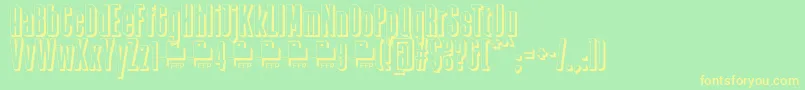 Шрифт Zacatecas1914DemoFontFfp – жёлтые шрифты на зелёном фоне