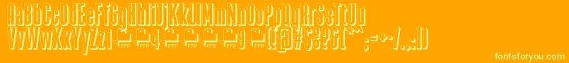 Шрифт Zacatecas1914DemoFontFfp – жёлтые шрифты на оранжевом фоне