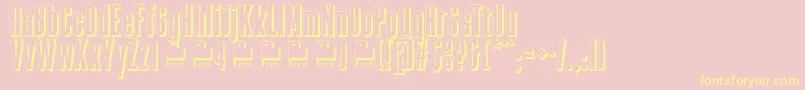 Шрифт Zacatecas1914DemoFontFfp – жёлтые шрифты на розовом фоне
