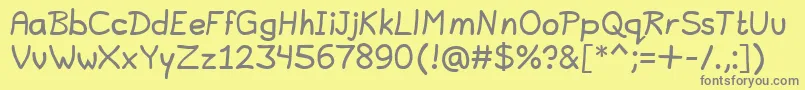 フォントLavi – 黄色の背景に灰色の文字