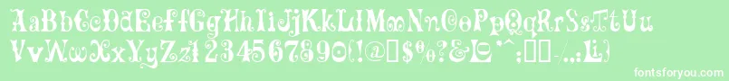 Tadaassk Font – White Fonts on Green Background