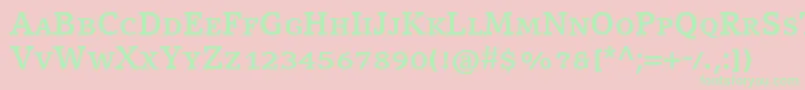 CompatilLetterLtComBoldSmallCaps Font – Green Fonts on Pink Background