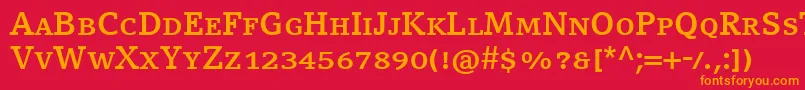 フォントCompatilLetterLtComBoldSmallCaps – 赤い背景にオレンジの文字