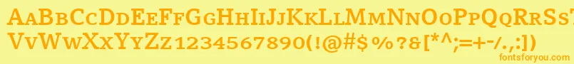 CompatilLetterLtComBoldSmallCaps Font – Orange Fonts on Yellow Background