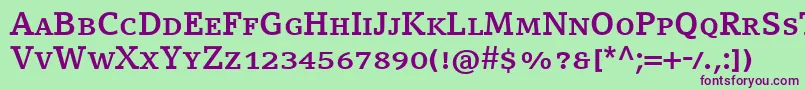 フォントCompatilLetterLtComBoldSmallCaps – 緑の背景に紫のフォント