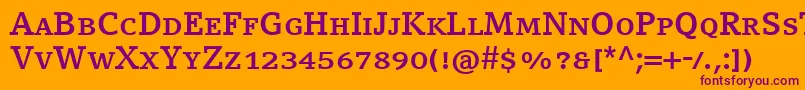 CompatilLetterLtComBoldSmallCaps Font – Purple Fonts on Orange Background