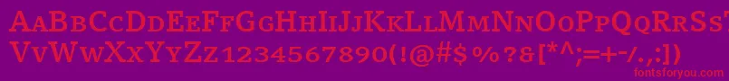 フォントCompatilLetterLtComBoldSmallCaps – 紫の背景に赤い文字