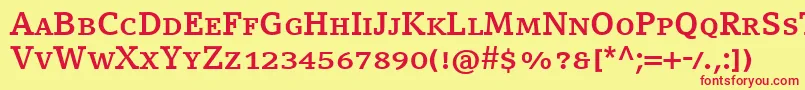 Шрифт CompatilLetterLtComBoldSmallCaps – красные шрифты на жёлтом фоне