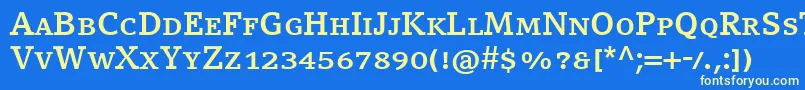 CompatilLetterLtComBoldSmallCaps Font – Yellow Fonts on Blue Background