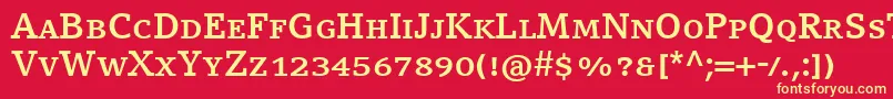 CompatilLetterLtComBoldSmallCaps Font – Yellow Fonts on Red Background