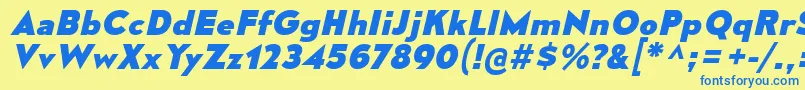 MesmerizeSeEbIt Font – Blue Fonts on Yellow Background