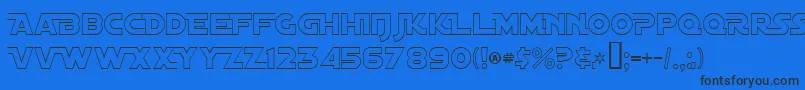 フォントDistantGalaxyAltoutline – 黒い文字の青い背景