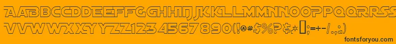 DistantGalaxyAltoutline Font – Black Fonts on Orange Background