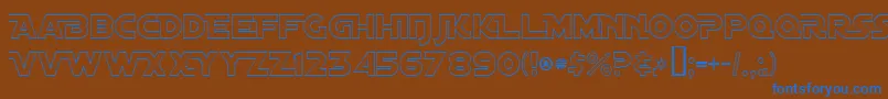 DistantGalaxyAltoutline Font – Blue Fonts on Brown Background