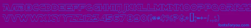 DistantGalaxyAltoutline Font – Blue Fonts on Purple Background