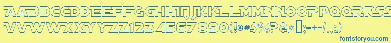 DistantGalaxyAltoutline Font – Blue Fonts on Yellow Background