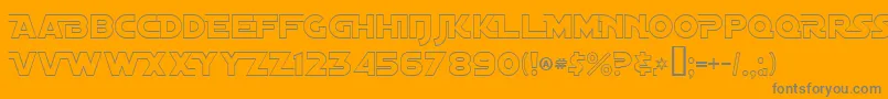 DistantGalaxyAltoutline Font – Gray Fonts on Orange Background