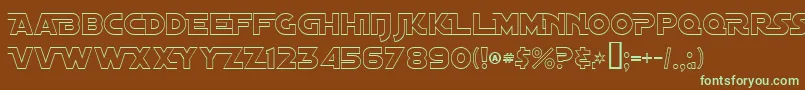 DistantGalaxyAltoutline Font – Green Fonts on Brown Background