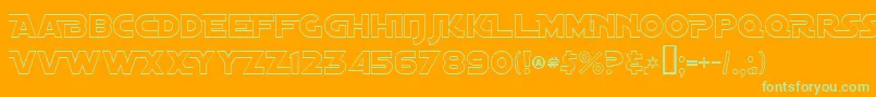 DistantGalaxyAltoutline Font – Green Fonts on Orange Background