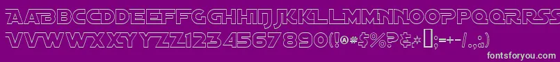 DistantGalaxyAltoutline Font – Green Fonts on Purple Background