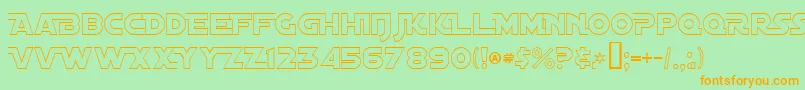 DistantGalaxyAltoutline Font – Orange Fonts on Green Background