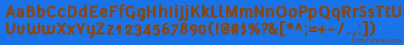 フォントTelluralAltBold – 茶色の文字が青い背景にあります。