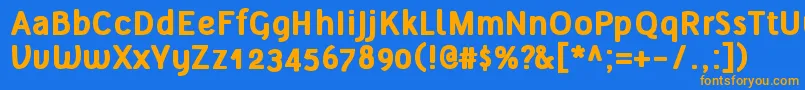 フォントTelluralAltBold – オレンジ色の文字が青い背景にあります。