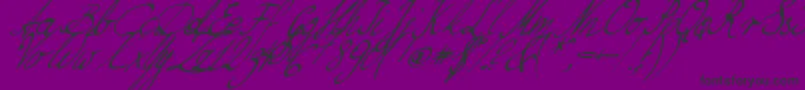 NilliesLoveletters-Schriftart – Schwarze Schriften auf violettem Hintergrund