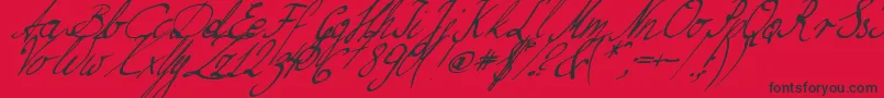 NilliesLoveletters Font – Black Fonts on Red Background